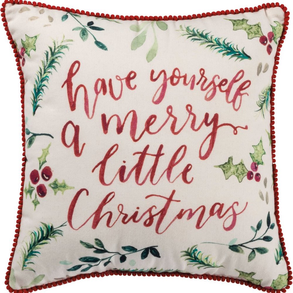 15x15 Primitives by Kathy Merry Little Christmas Cotton Pillow - Soft & Durable